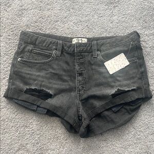 Free People Distressed Jean Shorts NWT